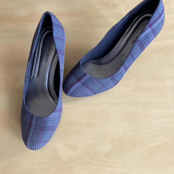 Chic Women's Fabric Plaid Pumps - Picture 1 of 4